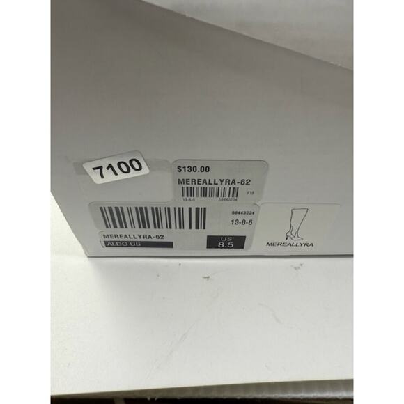 Aldo Mereallyra Thigh-High Boots Leather Stiletto Heel Slip-On Red Womens Sz 8.5 - Picture 7 of 7